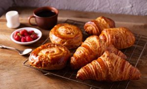 Remove BG Save Share Sample Fresh sweet french pastries on table