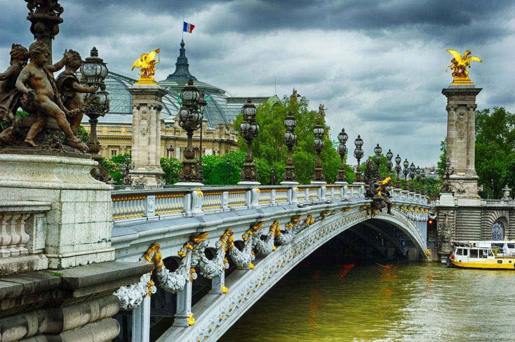 Beautiful bridge of Alexandre III in Paris
