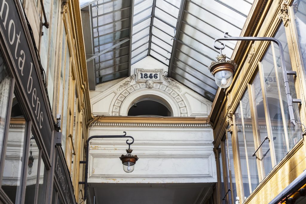 PARIS, FRANCE, on JULY 8, 2016. Typical Parisian passage. Ancient details of an interior