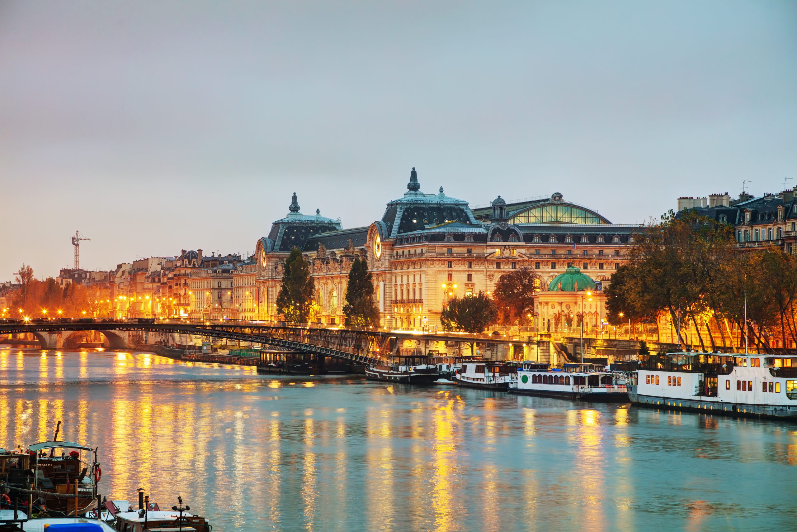 D'Orsay museum building in Paris, France at sunrise
