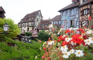 Colmar, France on july 20, 2020; Petite Venice, water canal and traditional half timbered houses. Colmar is a charming town in Alsace, France.
