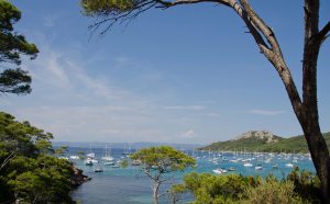 The porquerolles, French islands with beach and sea as the Caribbean