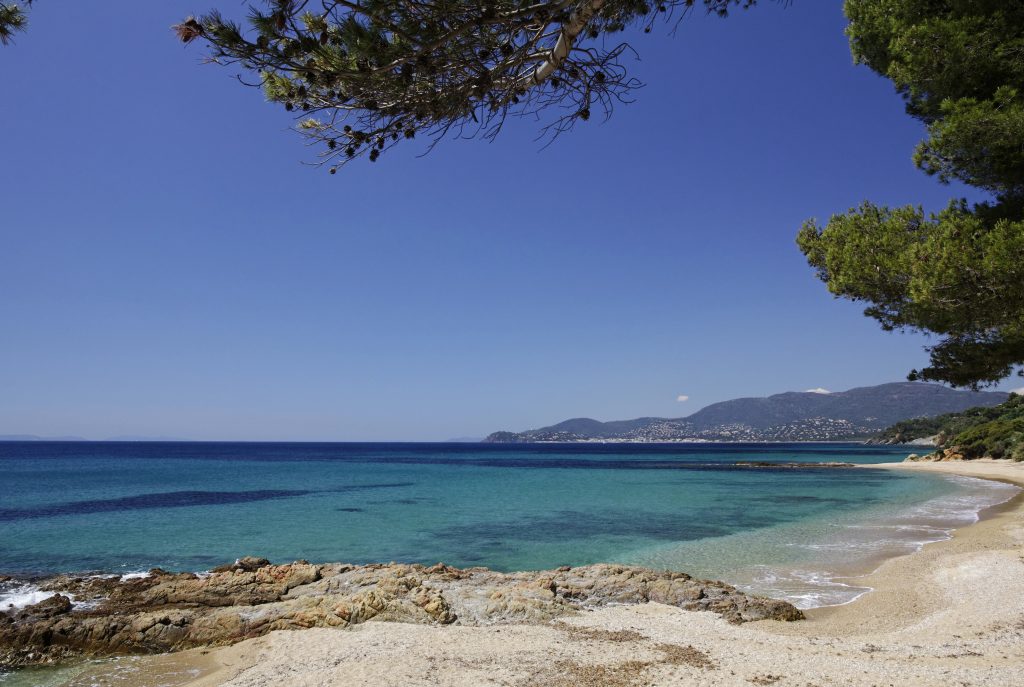 Gigaro beach near the city La Croix Volmer, Cote d'Azur, Provence, Southern France 