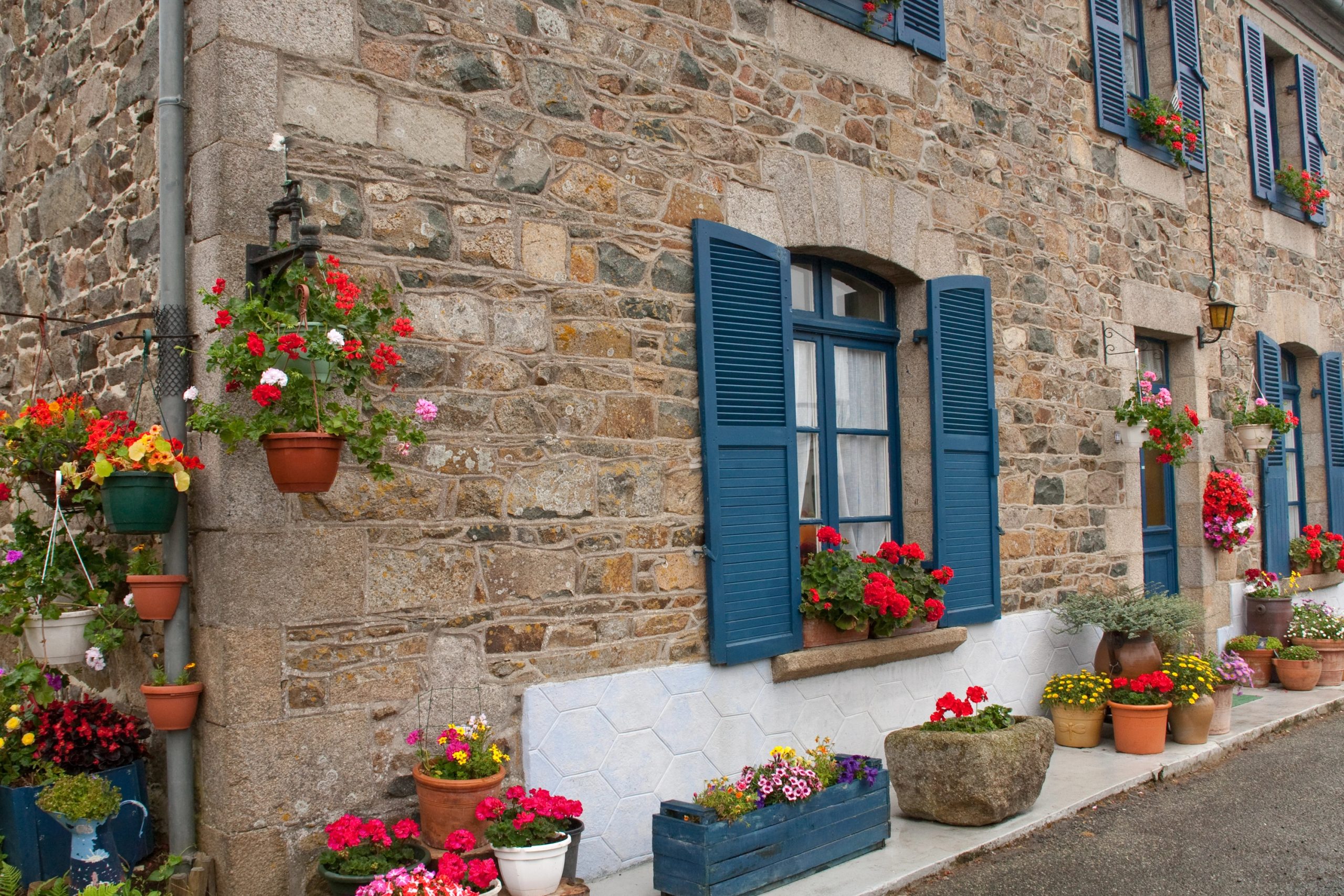 Traditional decorative flowers in Normandy, France