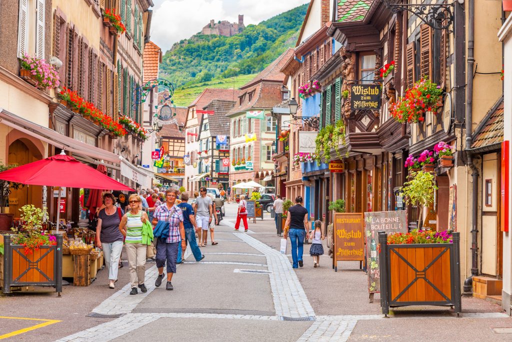 Ribeauville village in Alsace. Famous wine route Alsace, France 