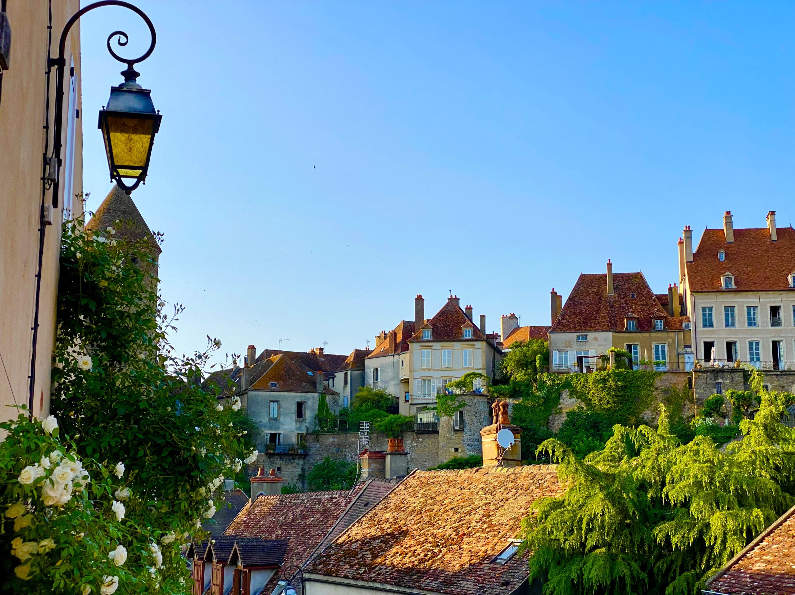 Beautiful view of the village of Semur en Auxois in France