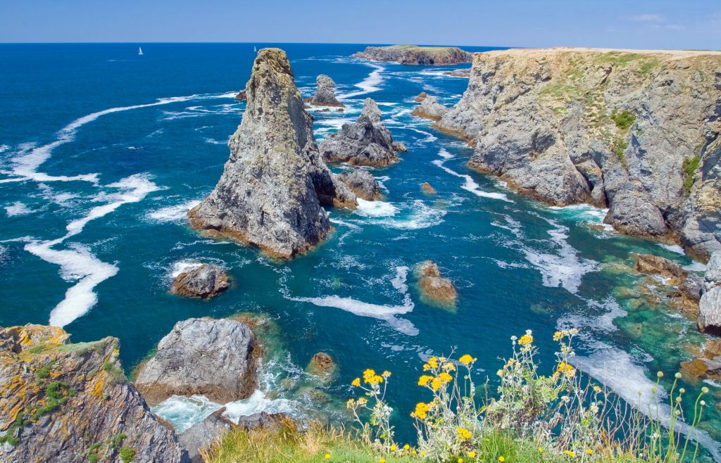 Landscapes of the famous place - Aiguilles de Port-Coton. Belle-Île-en-Mer (Brittany)