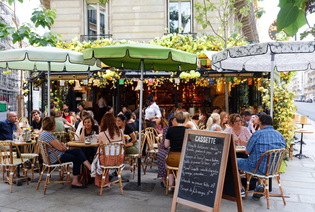 Paris, France-June 16 , 2022 : The traditional French cafe Cassette . It located in Montparnasse district in Paris, France.